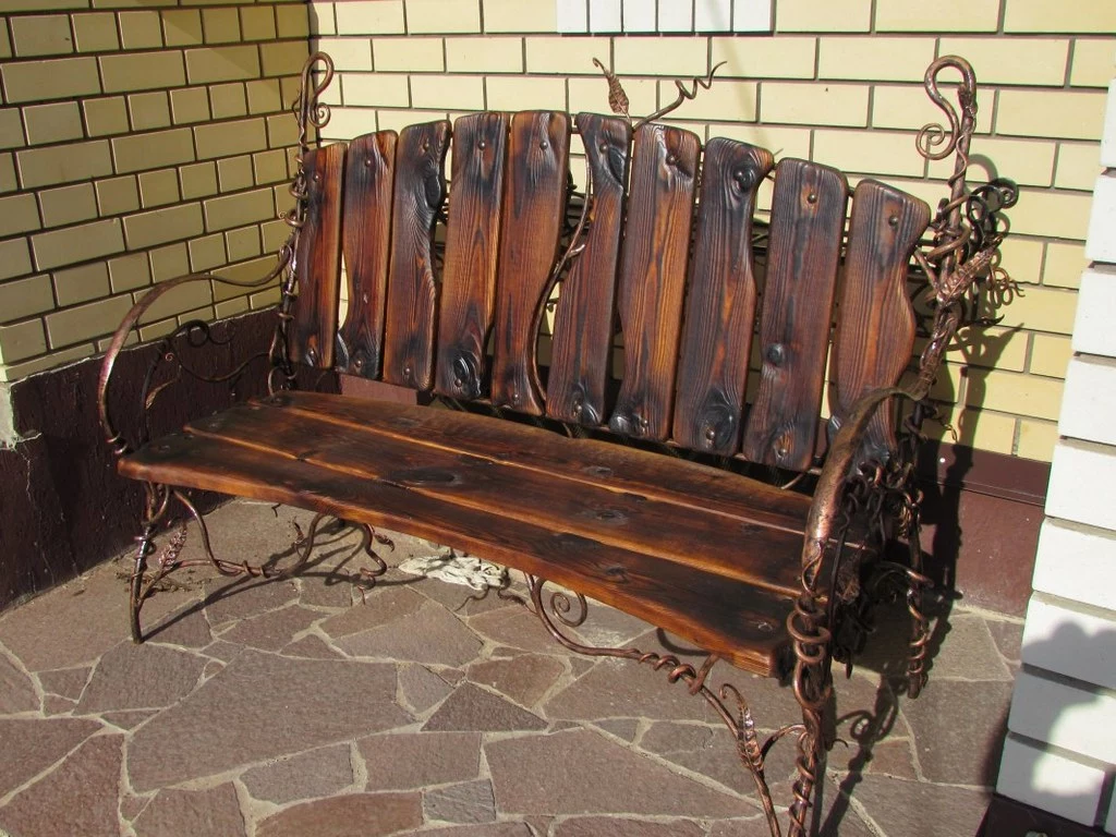 Кованая банкетка/скамейка 79